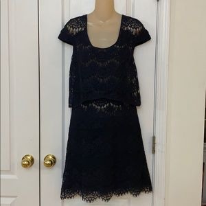 The Kooples French Relief Lace Black Dress NWT